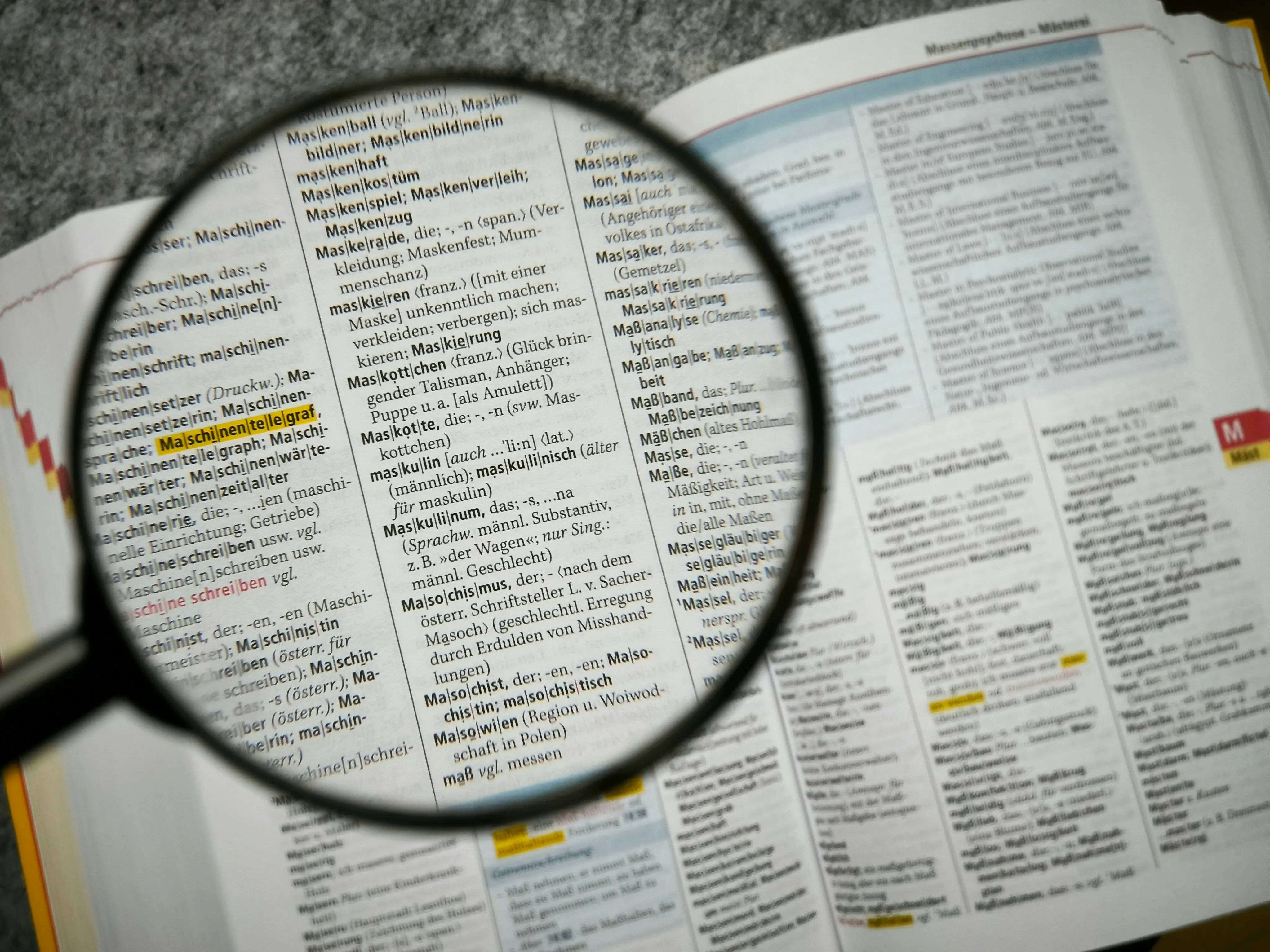 Open dictionary and documents representing certified translation services