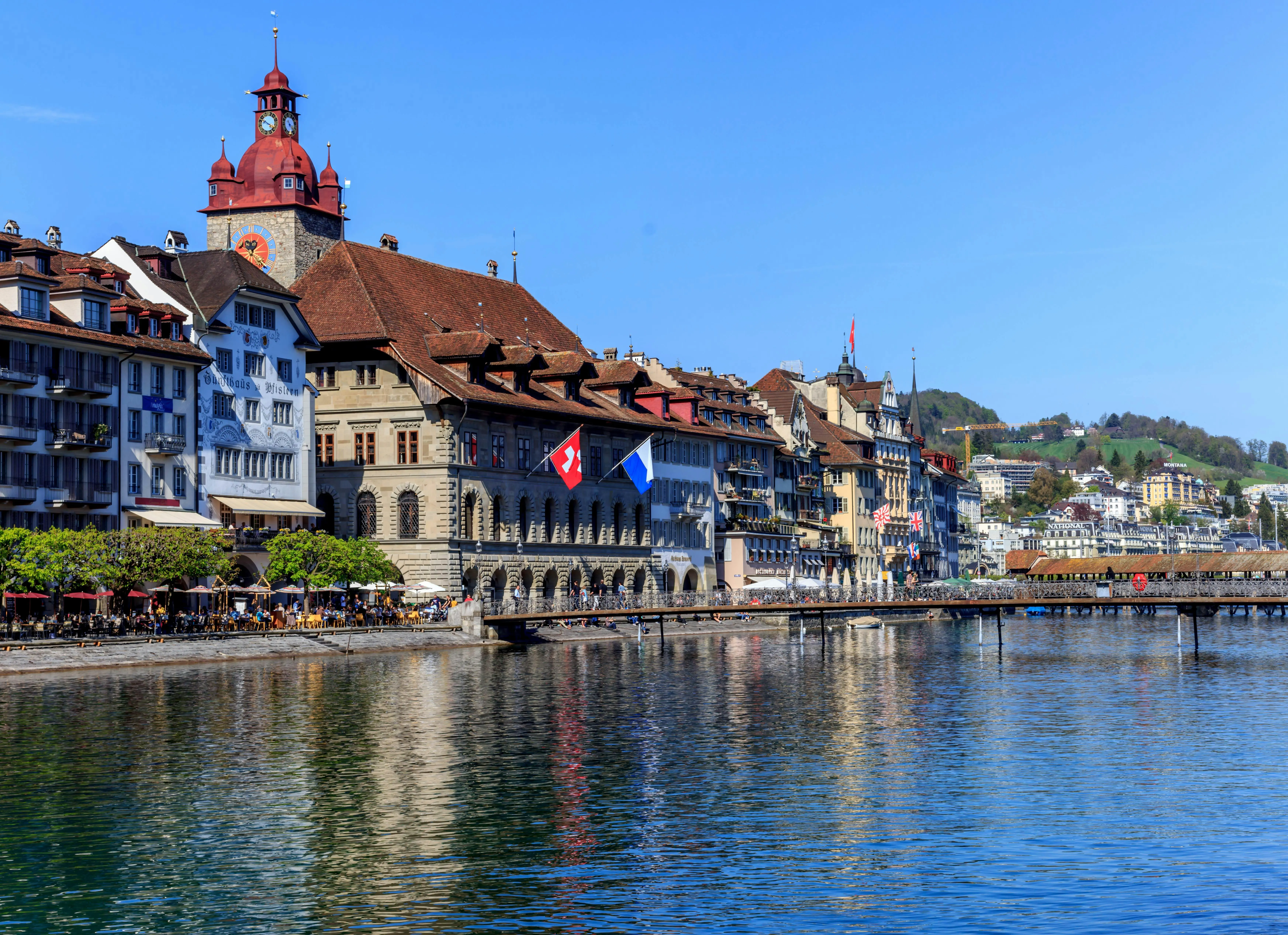 Lake Lucerne is located in central Switzerland, surrounded by the city of Lucerne and the cantons of Lucerne, Uri, Schwyz, and Nidwalden