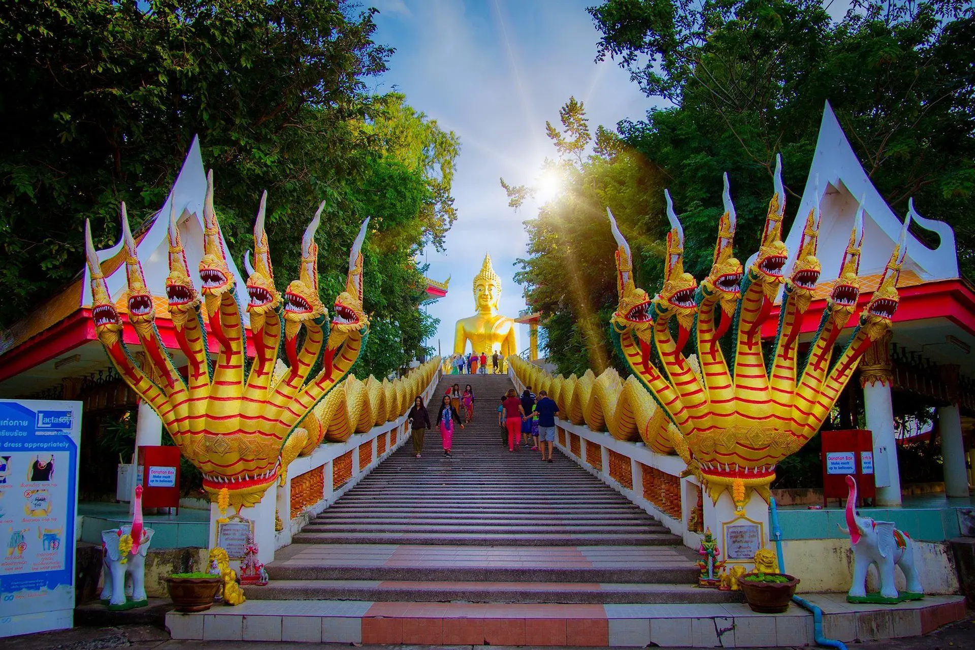 Big Buddha statue at Wat Phra Yai temple in Pattaya, Thailand